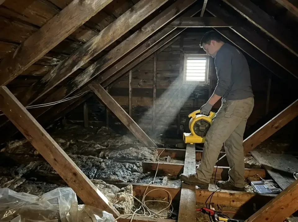 attic-water-damage-drying-proc-007 — frequently asked questions, Emergency Water Extraction & 24/7 Flood Response in Leo-Ced…